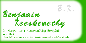 benjamin kecskemethy business card
