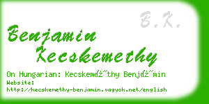 benjamin kecskemethy business card